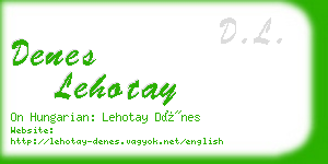 denes lehotay business card